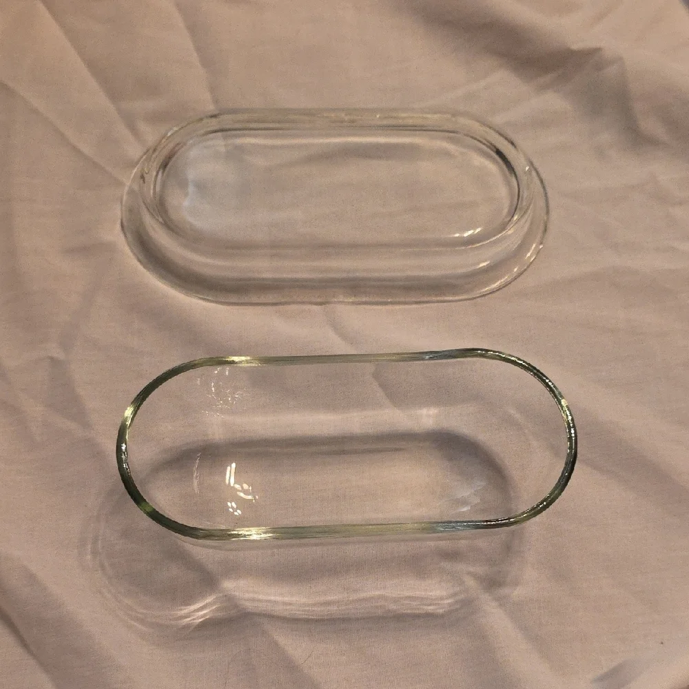 Elegant Clear Glass Butter Dish Modern Classic